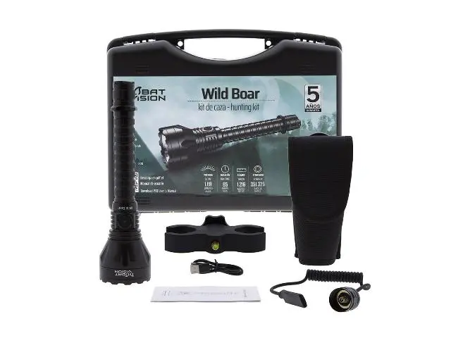 Imagen LINTERNA BAT VISION WILD BOAR  1.118 LUMENES KIT COMPLETO -23/01