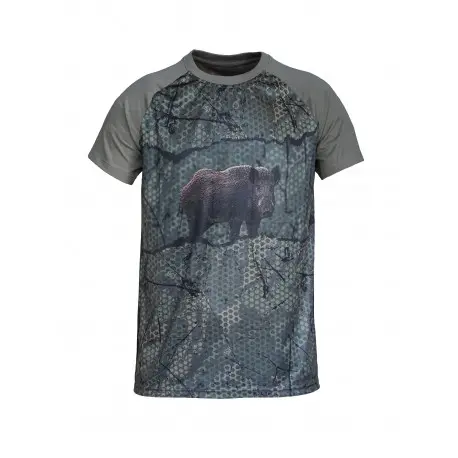 Imagen CAMISETA " FOREST-PRINT " VERDE 3D JABALI NIOS 4203 -23