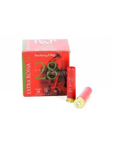 Imagen BASCHIERI EXTRA ROSSA CAL. 28 PLOMO 7,5 30 GRAMOS - 25/01