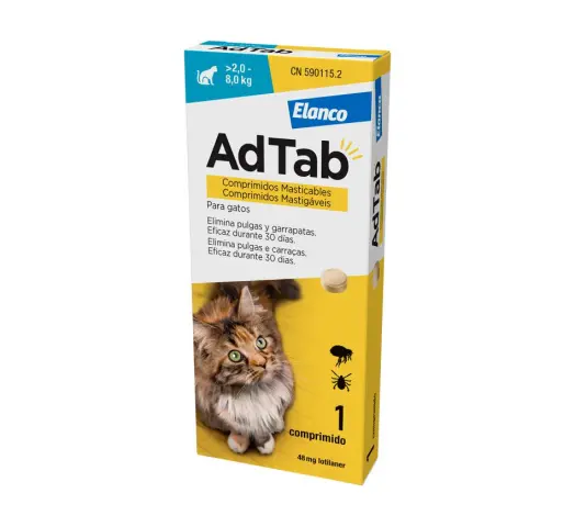 Imagen ADTAB " GATOS " 1 COMPRIMIDO (PULGAS Y GARRAPATAS) 2-8 KGS -24