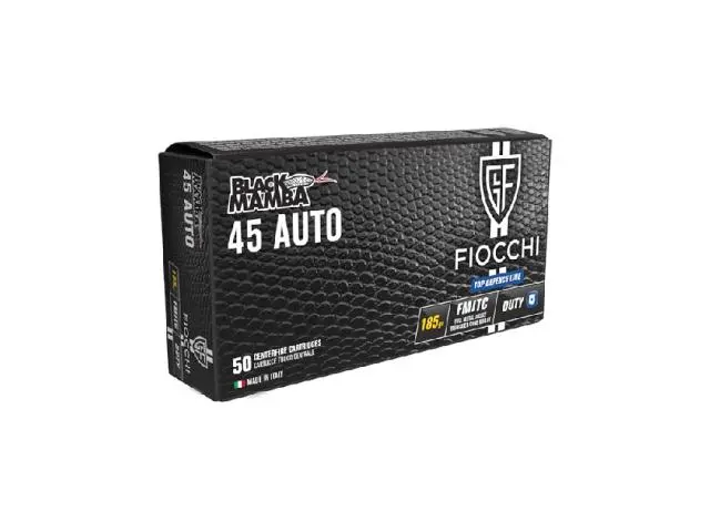 Imagen FIOCCHI 45 ACP (45 AUTO) 185 GRS FMJTC BLACK MAMBA -25/05